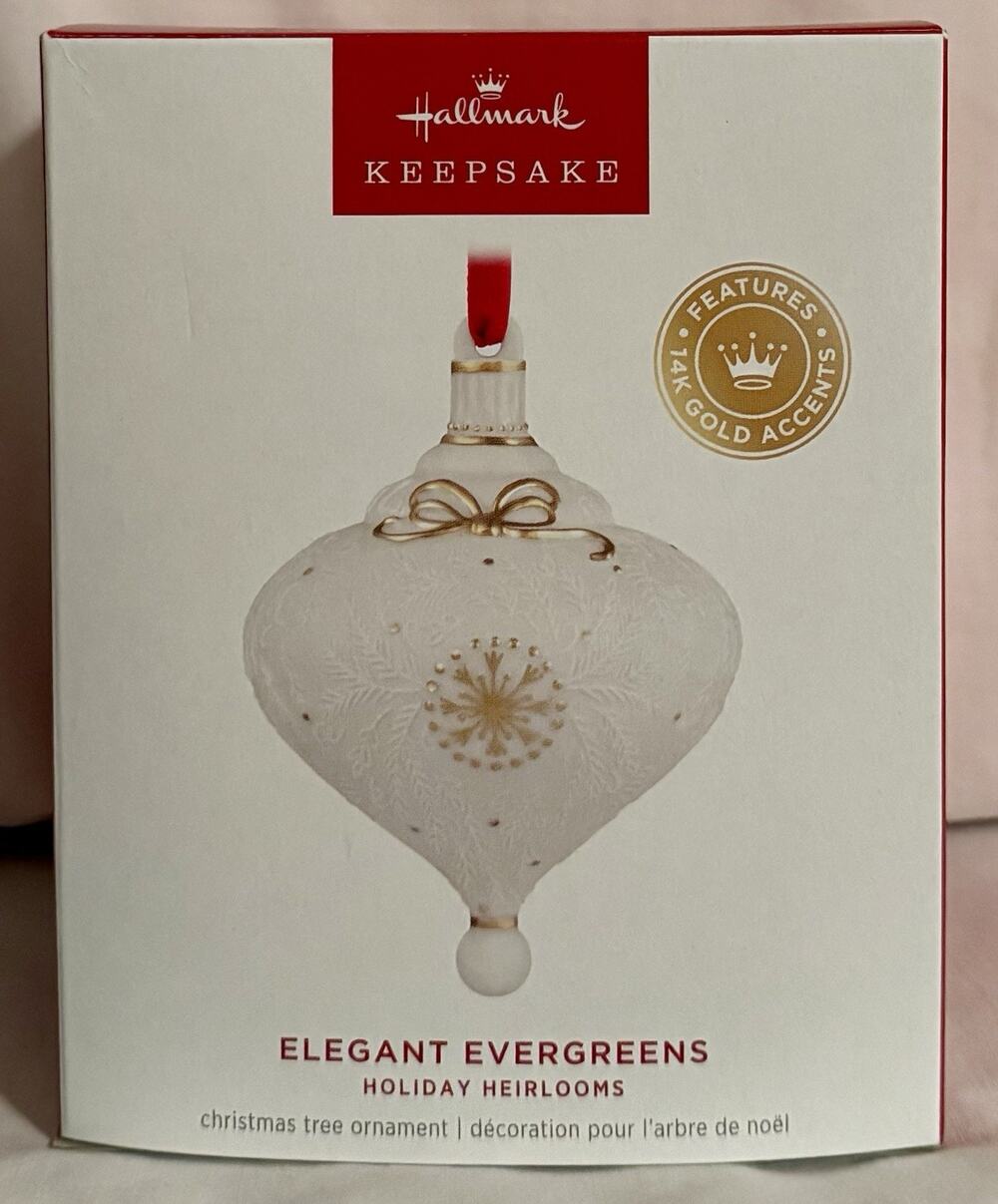 Hallmark+ Excl. Holiday Heirlooms Elegant Evergreens Porcelain Keepsake Ornament
